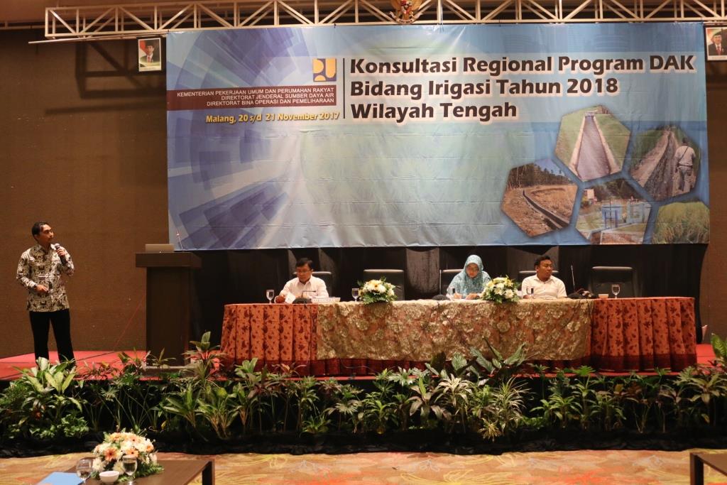 Konsultasi Regional Program DAK Bidang Irigasi Wilayah Tengah, Malang 20/11/2017